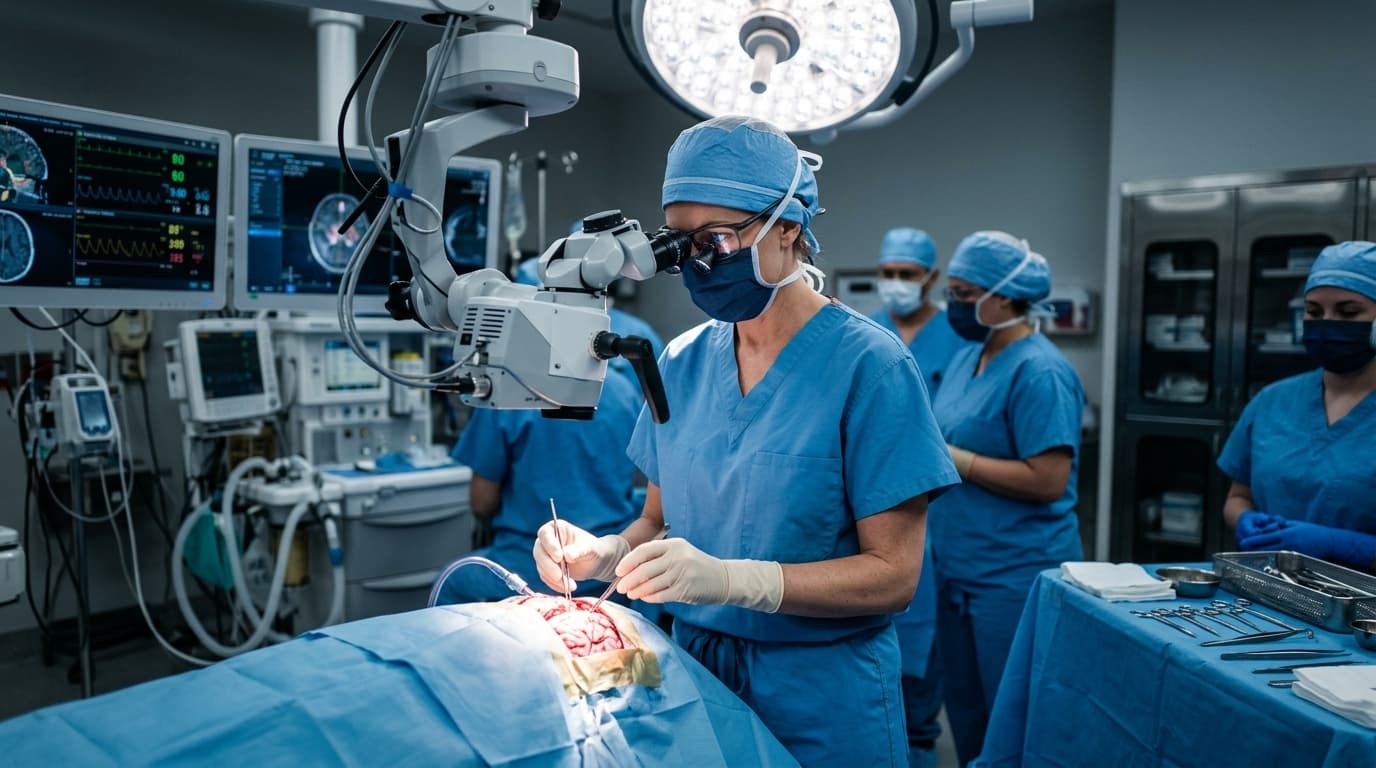Médico cirujano en procedimiento quirúrgico